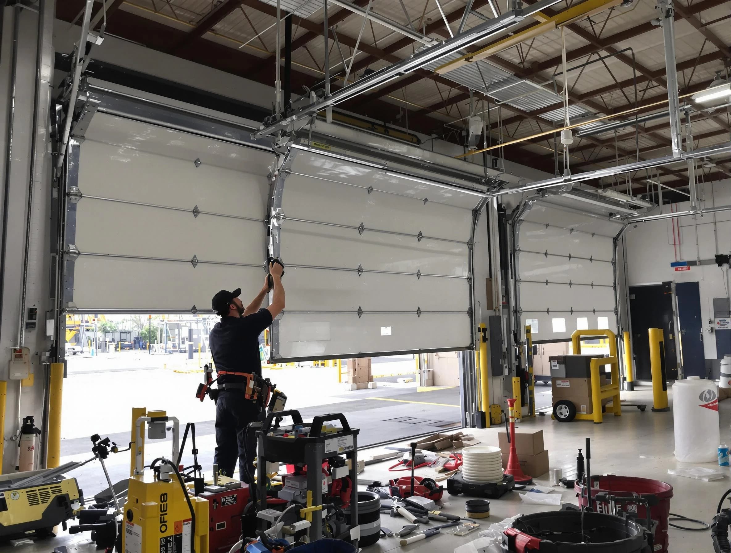 Richland Garage Door Repair technician performing commercial garage door repair in Richland