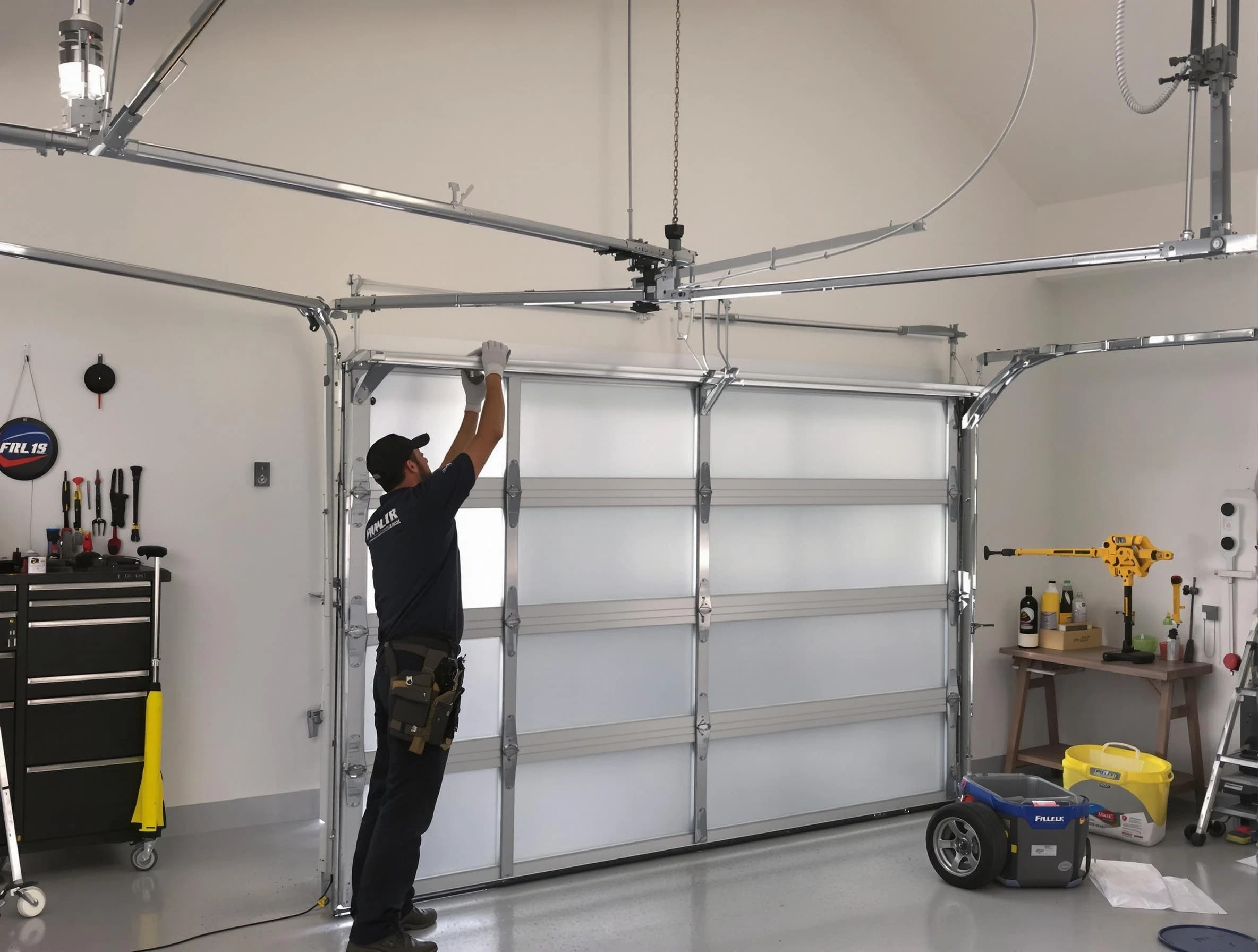 Richland Garage Door Repair certified team performing precision garage door installation in Richland