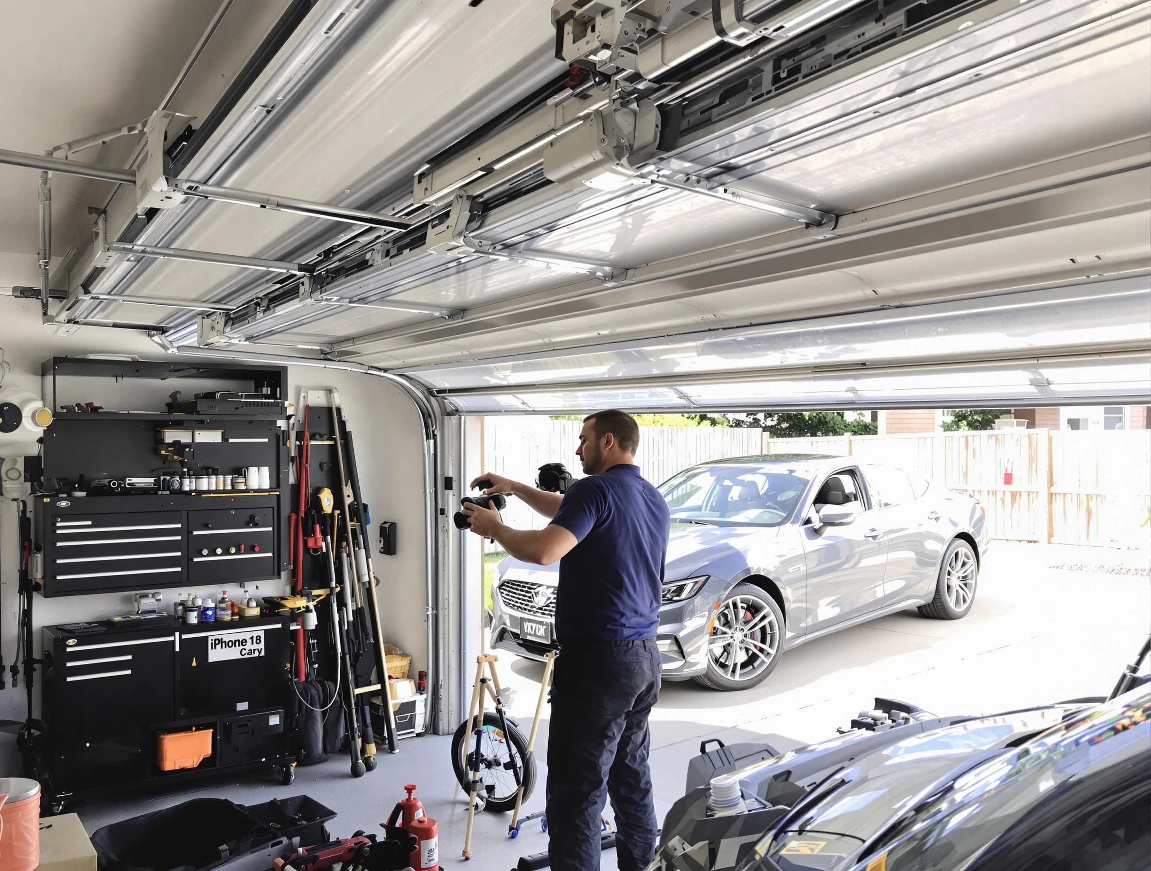Richland Garage Door Repair technician fixing noisy garage door in Richland