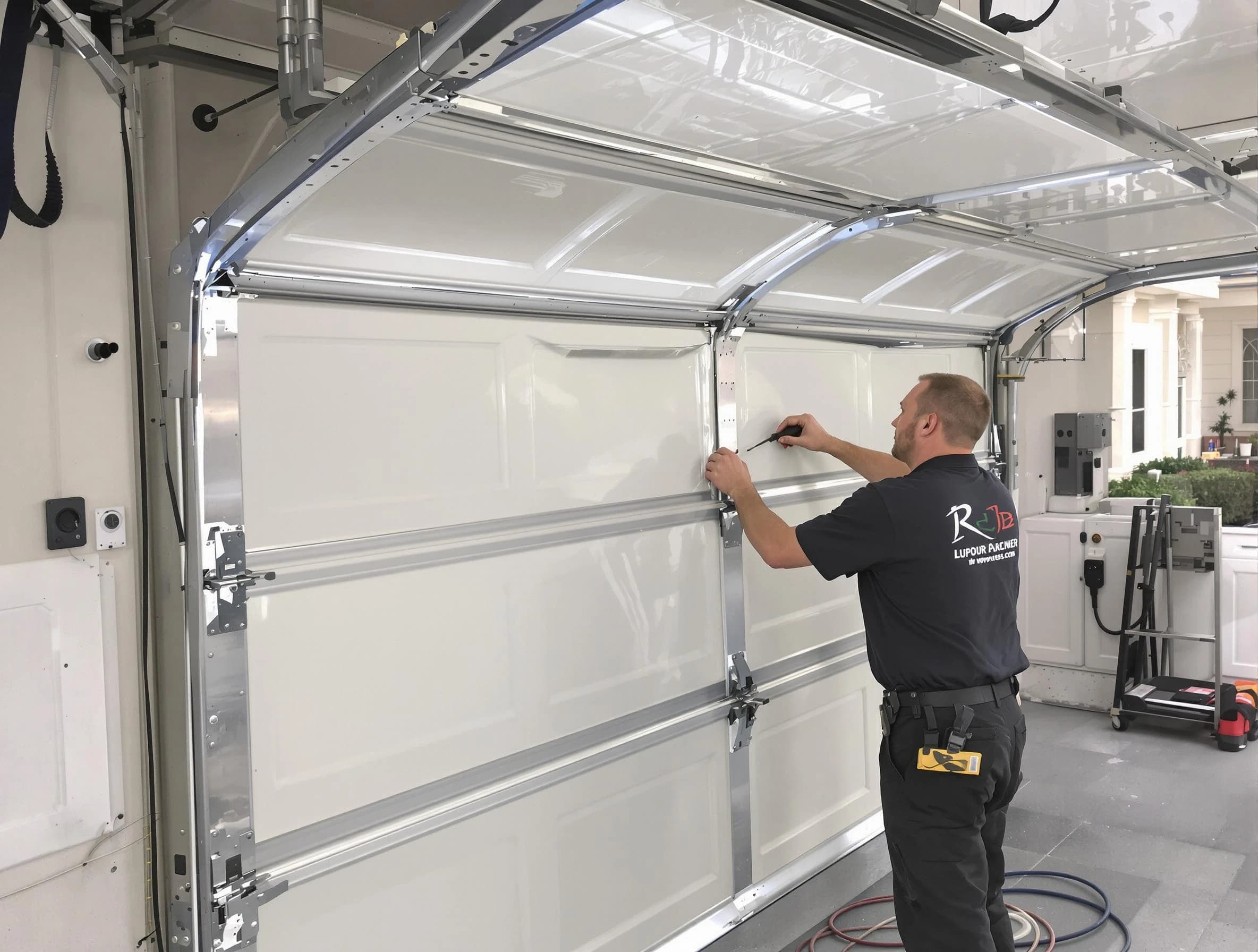 Richland Garage Door Repair professional performing panel repair in Richland