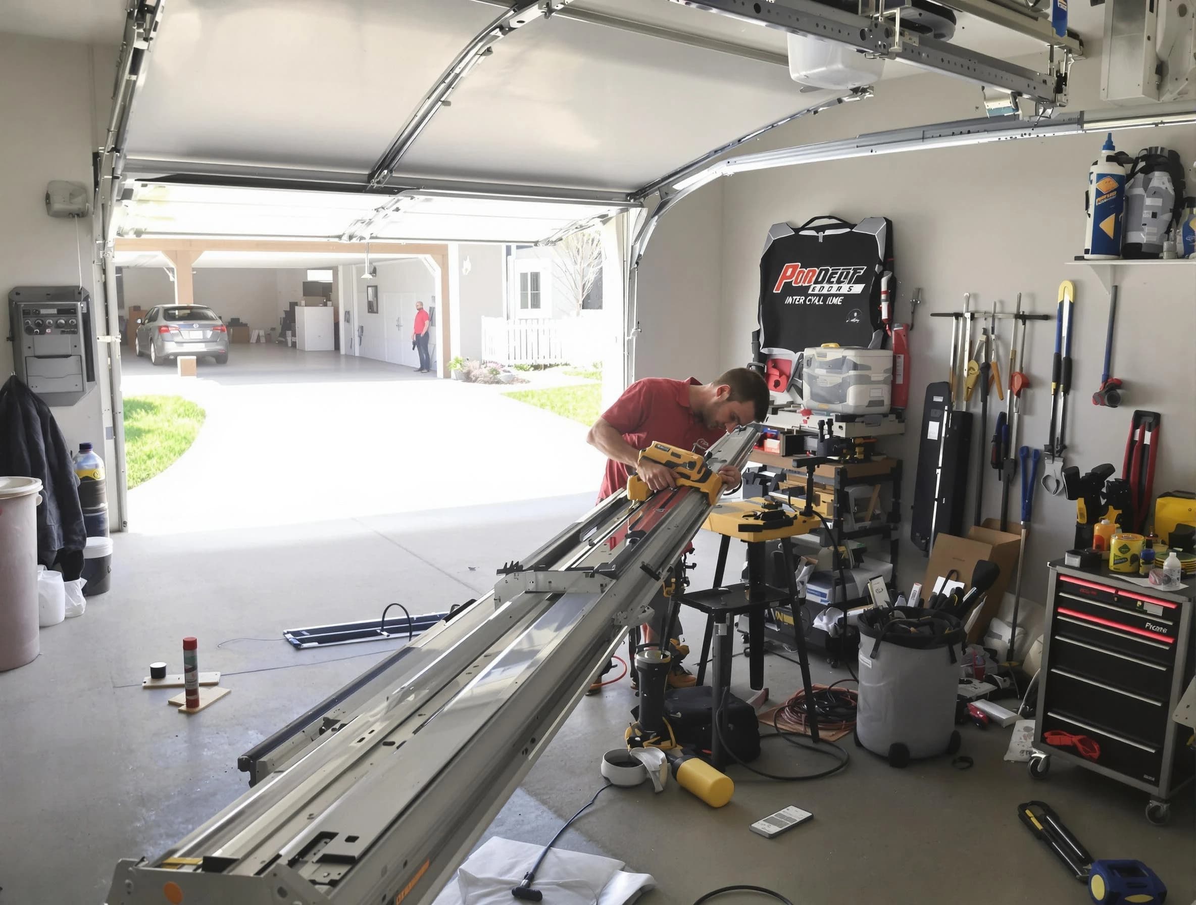 Richland Garage Door Repair expert performing track repair in Richland