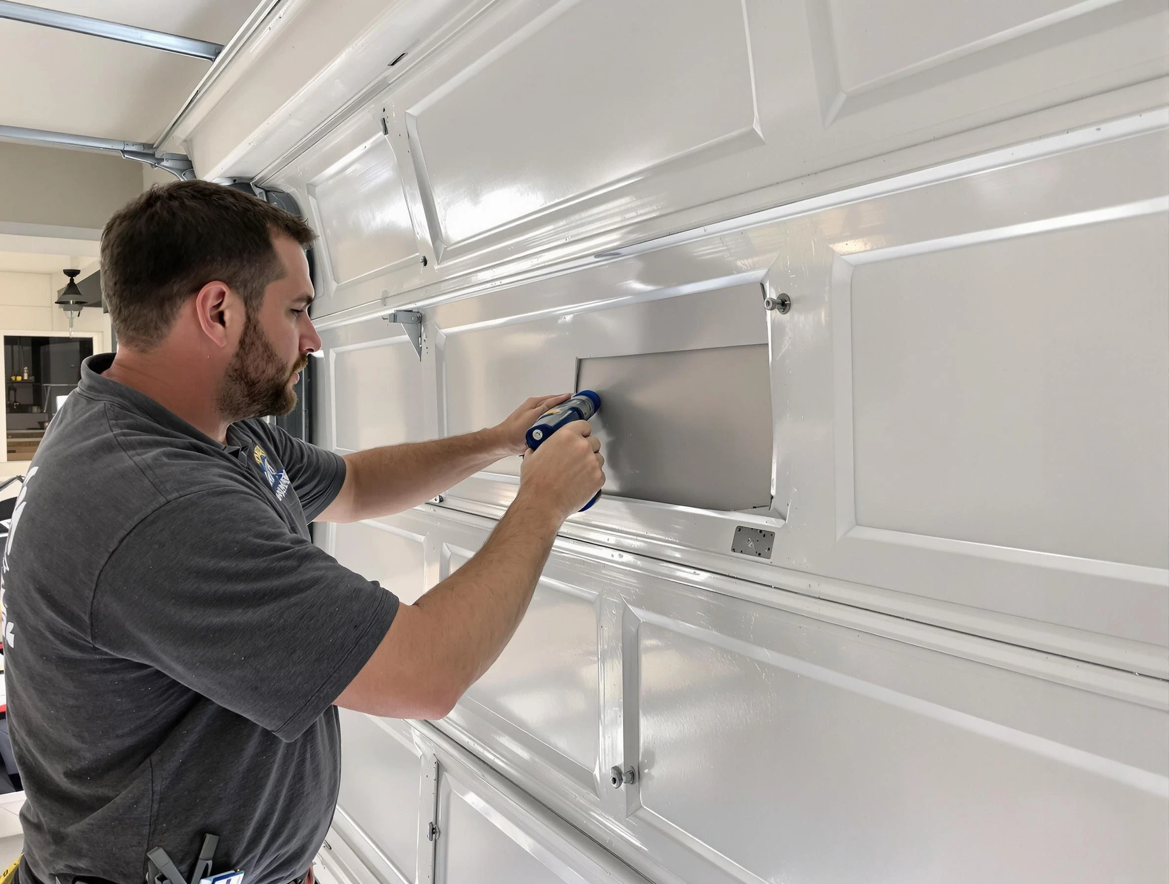 Garage door panel repair by Richland Garage Door Repair in Richland